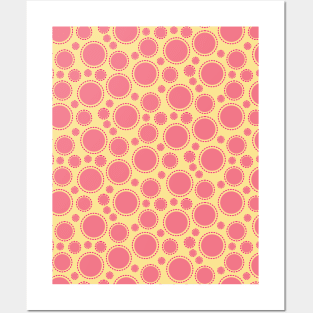 Pink Circle Seamless Pattern 029#001 Posters and Art